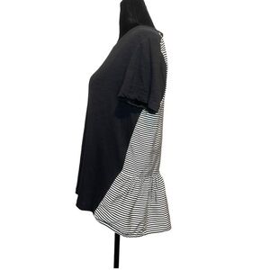 Kate Spade Broom Street Short Sleeve Striped Ruffle Back Women's Size Medium